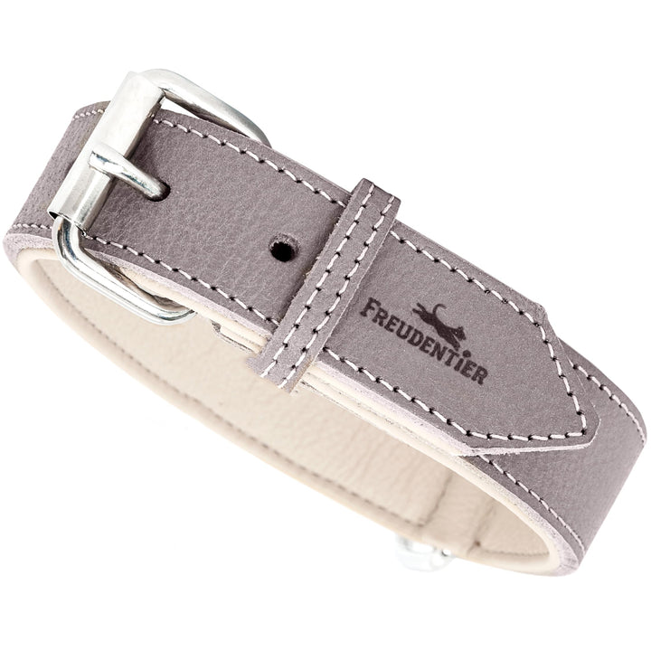 FREUDENTIER Hundehalsband Leder - weich gepolstert - Handmade in EU | Leder aus LWG Gold zertifizier