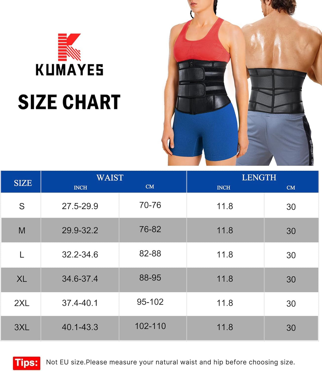 KUMAYES Bauchweggürtel Fitnessgürtel Herren bauchtrainer Neopren Sauna Taille Trimmer Schwitzgürtel