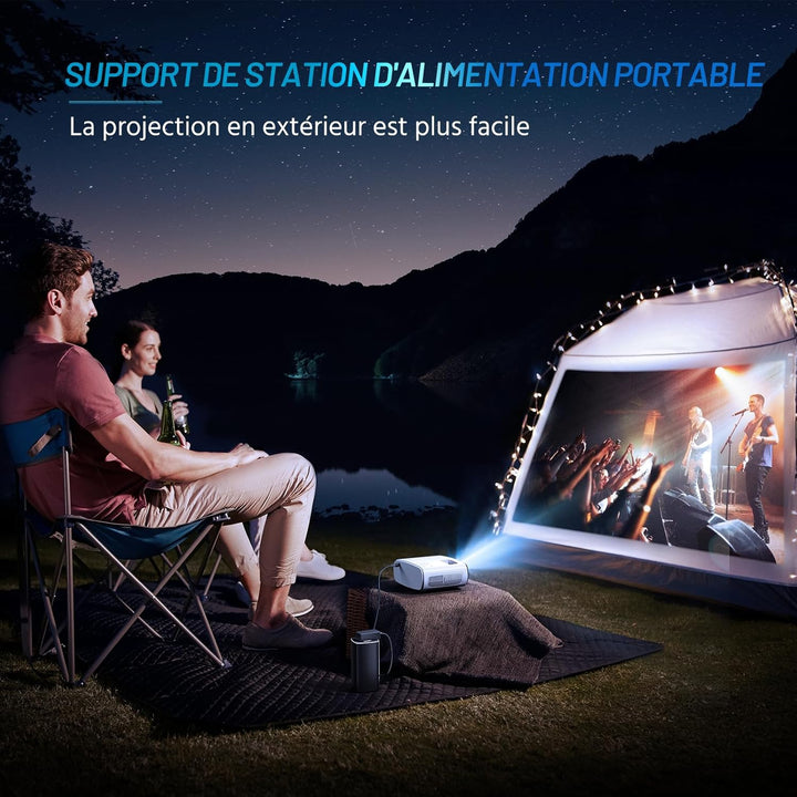 Videoprojektor, tragbar, 1080P – 14000Lux Full HD Videoprojektor mit Stativschutz, Videoprojektor 4