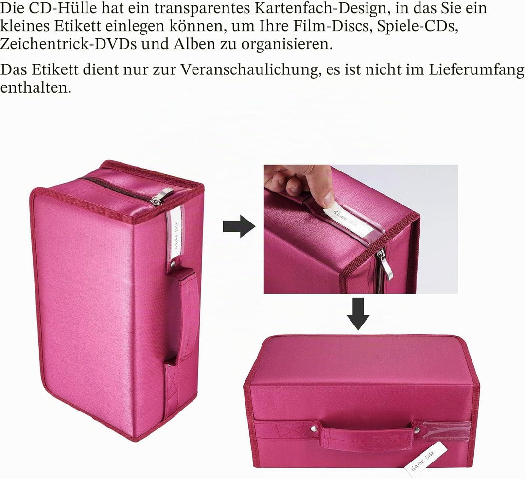 alavisxf xx CD Tasche, 160 CD/DVD Tasche Nylon CD Taschen Aufbewahrung Schutzhülle DVD Lagerung CD T