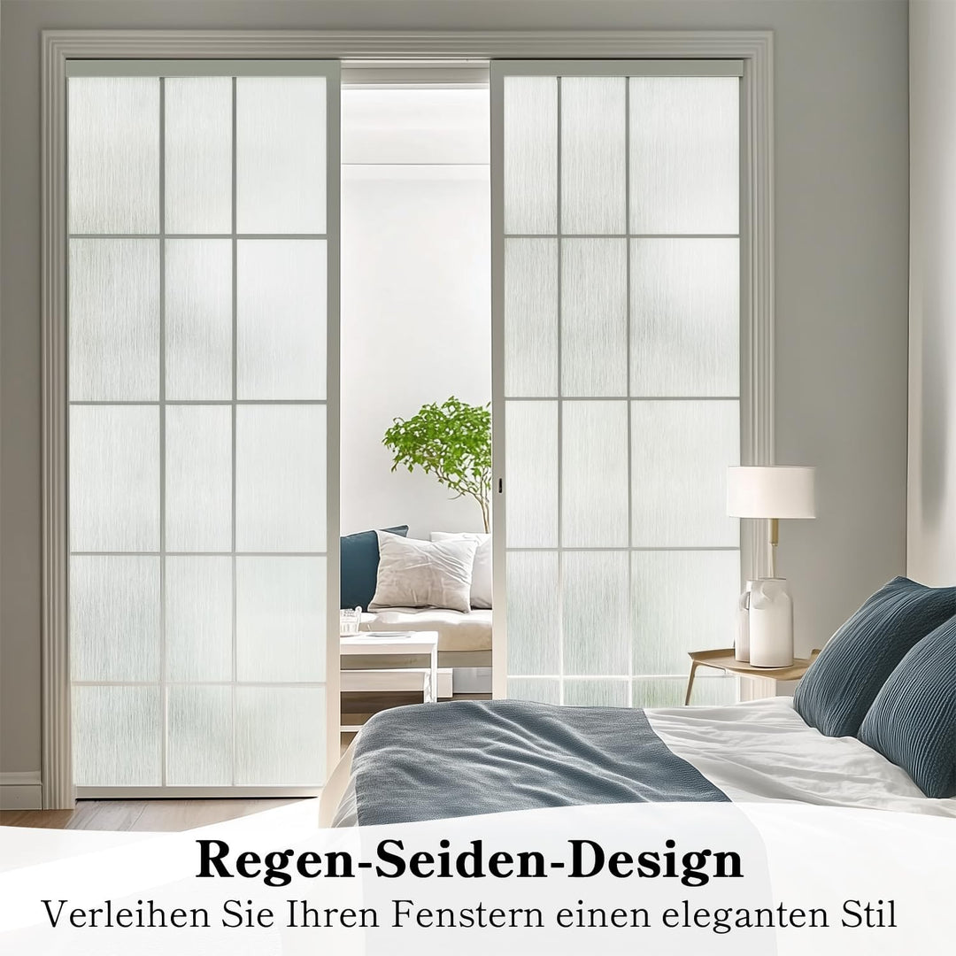Qualsen Fensterfolie Blickdicht,Milchglasfolie Selbstklebend Fenster Sichtschutzfolie Non-Klebefolie