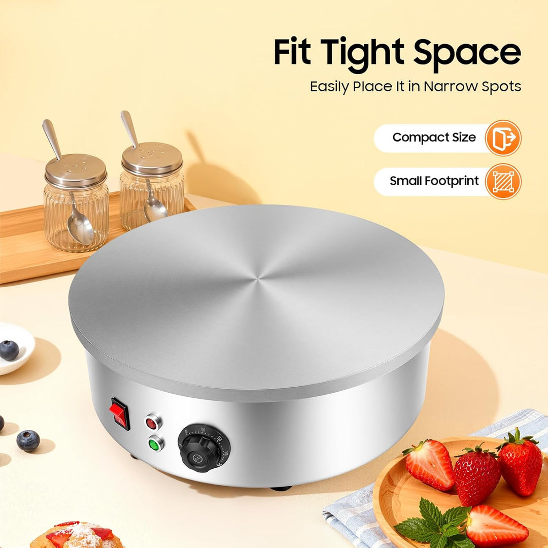 TESUGN Crêpes Maker, 2800W Profi Crêpes Maker Platte Crepesmaker für Pfannkuchen, Pan Cakes, Omelett