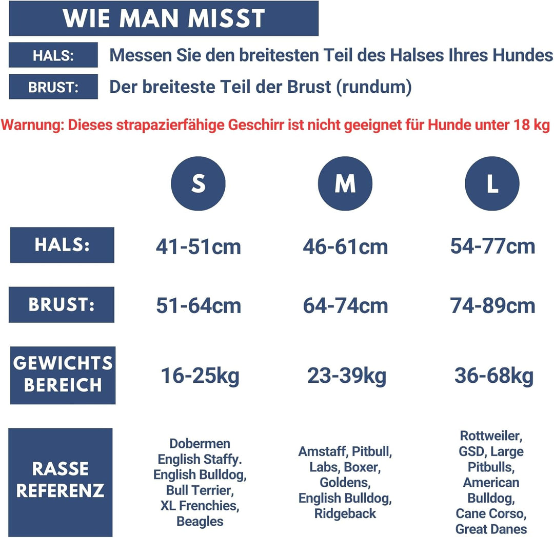 Spark Paws No Pull Hundegeschirr Grosse Hunde, Halterdesign mit Frontclip, Y Geschirr Hund, Robust u