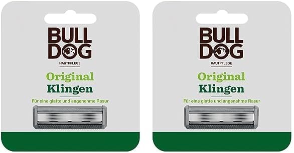 BULLDOG - Nassrasur für Männer | Original Rasierklingen | 4 Ersatzklingen | 5-fach Klinge (Packung m
