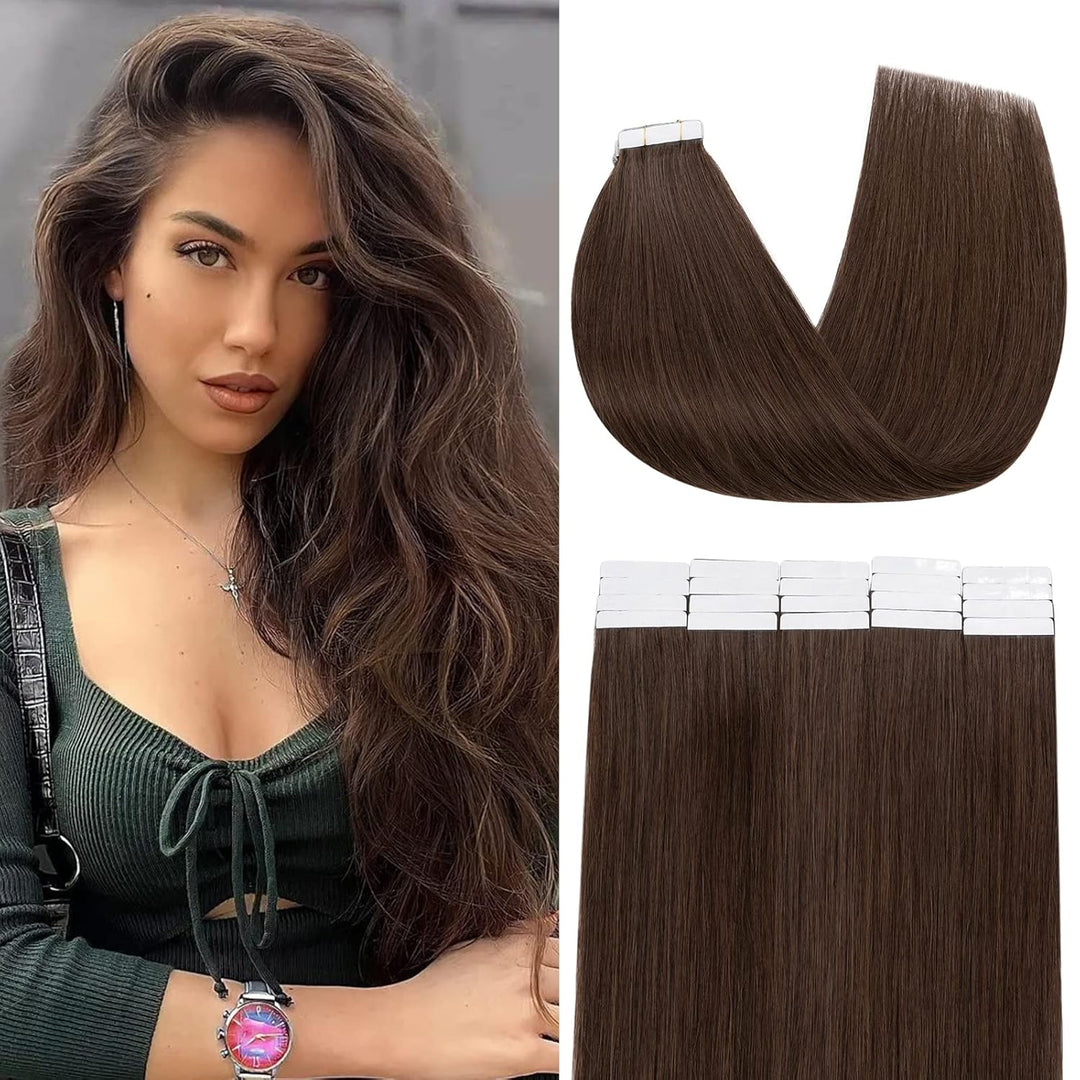 Benehair Tape in Extensions Echthaar, Invisible Tape Extensions Echt Haar, 20Pcs 30g Haarverlängerun