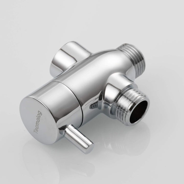 Tecmolog Umstellventil Dusche 3 Wege 1/2" Messing Absperrventil Dusche T Adapter für Handbrause DSF0