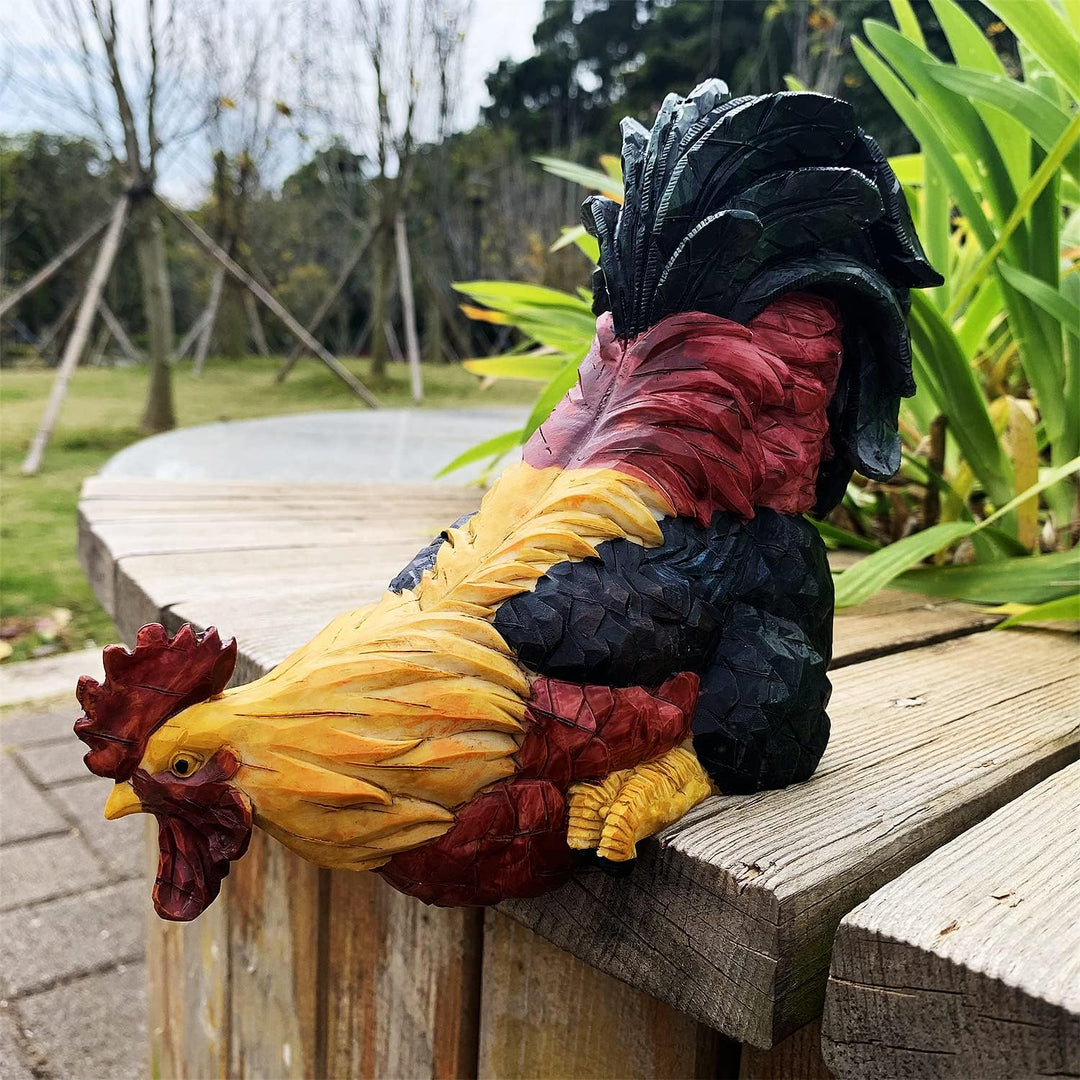 Handsider Gartenstatuen Huhn, Kunst Hahn Gartenfiguren Dekoration, Simuliert Tier für Zaun Zimmer Te