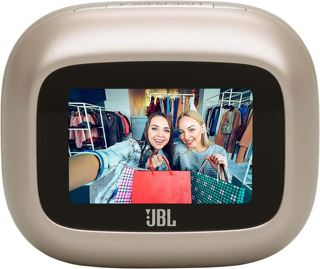 JBL Live Flex 4, Kabellose Noise-Cancelling-Ohrhörer, Champagner | Hi-Res Audio, Smart Charging Case