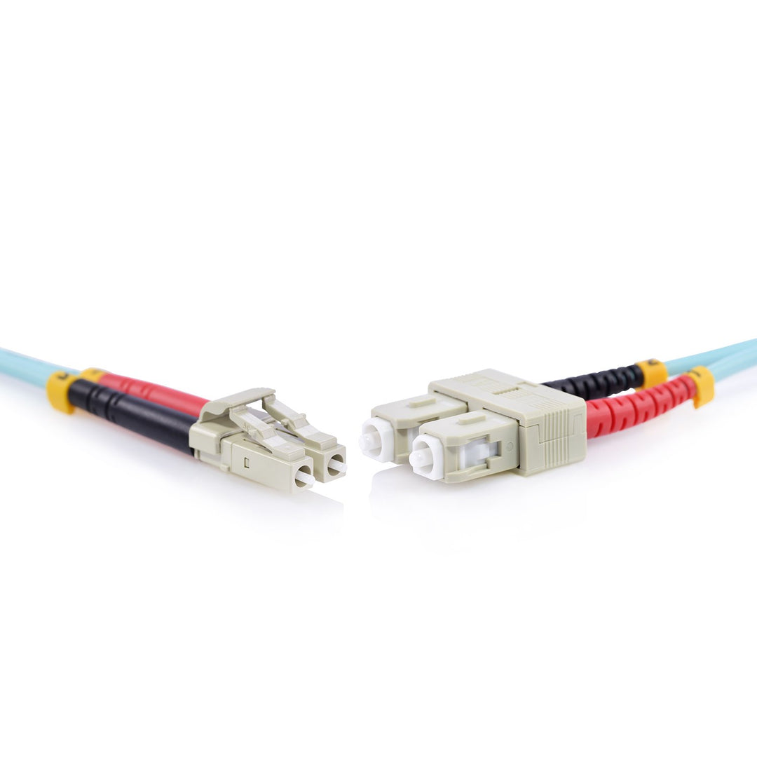 TPFNet Premium 10m LWL Glasfaser Fiber Patchkabel SC/LC OM3 Duplex Multimode 50/125µm 10 Gigabit/s 1