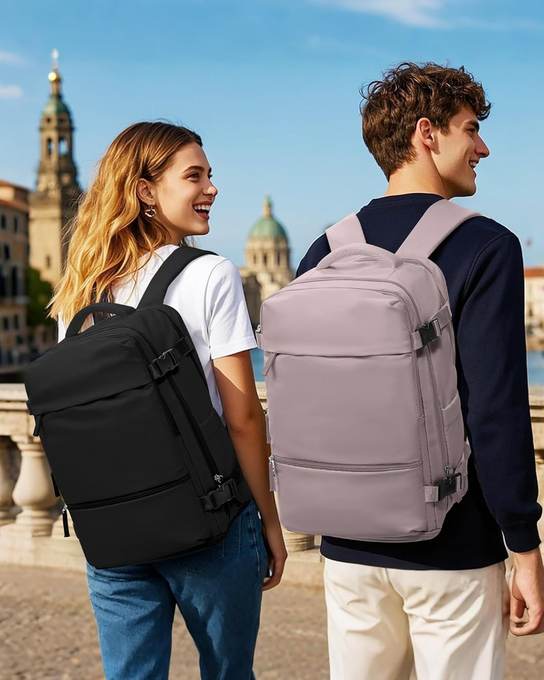 SZLX Grosser Reiserucksack Damen,Vakuum Rucksack mit Pumpe Ryanair Handgepäck 40x30x20 Herren, Wizza