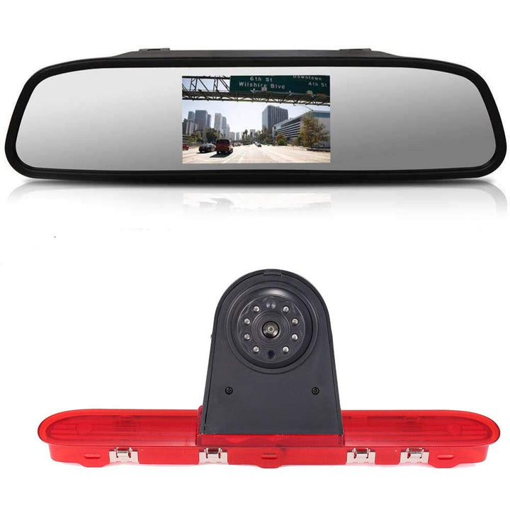 4,3'' Zoll LCD Rückspiegel+Bremslicht Rückfahrkamera Transportster Wasserdicht Einparkkamera Rückfah