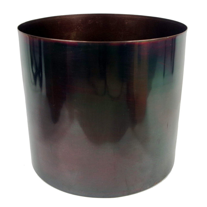 Leaf Blumentopf aus Metall, schillerndes Regenbogen-Finish, 20 x 18 cm, Regenbogenfarben, 18 cm, Reg