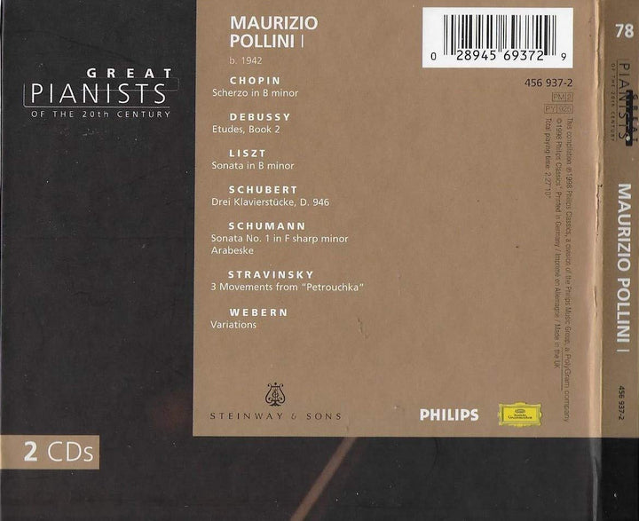 Die grossen Pianisten des 20. Jahrhunderts - Maurizio Pollini, Audio-CD