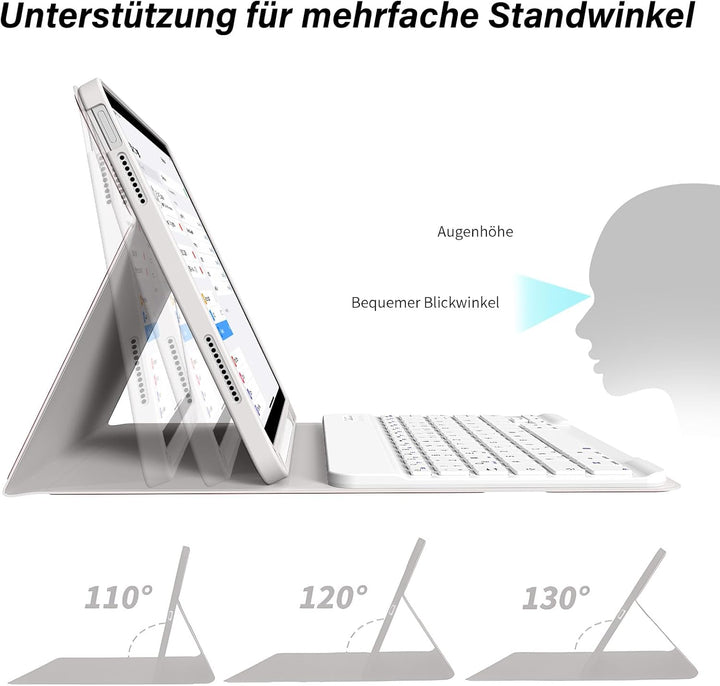 Hülle mit Tastatur für iPad A16 11. /10.Generation 11/10,9 Zoll 2025/2022, Magnetisches Anti-Detach