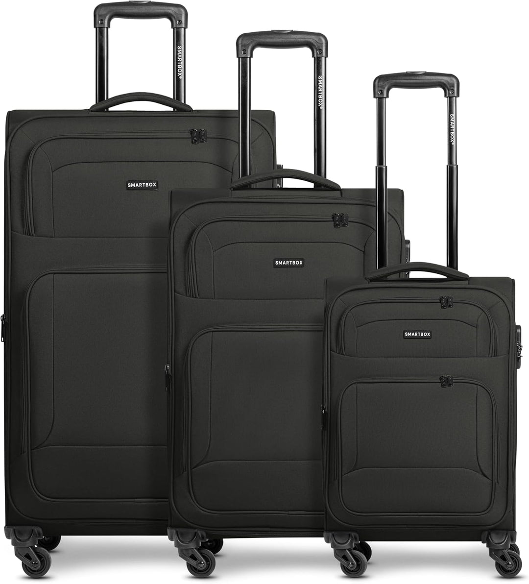 SMARTBOX Weichgepäck Koffer-Set 3-teilig für Damen & Herren | leichte & stabile Reise-Trolleys, hoch