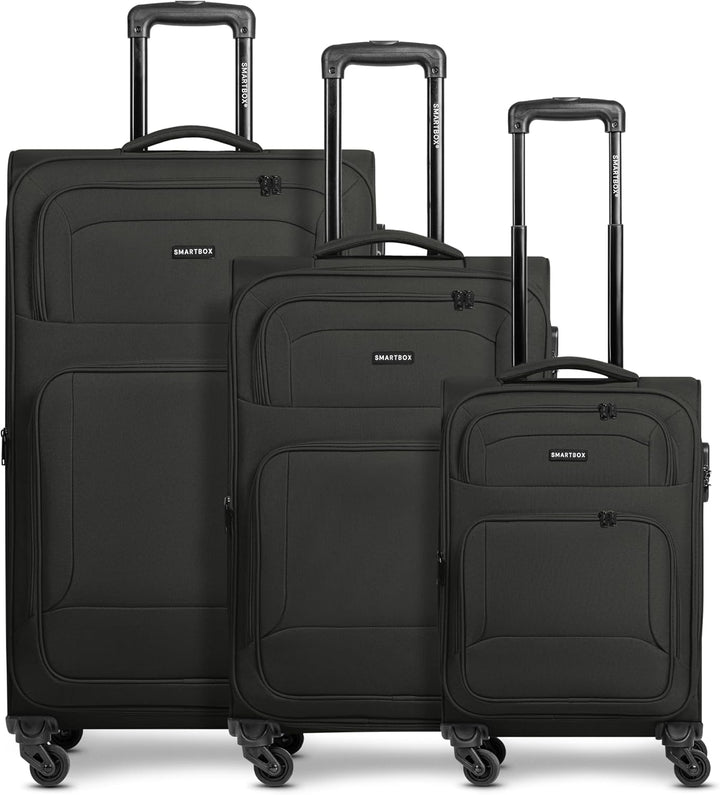 SMARTBOX Weichgepäck Koffer-Set 3-teilig für Damen & Herren | leichte & stabile Reise-Trolleys, hoch