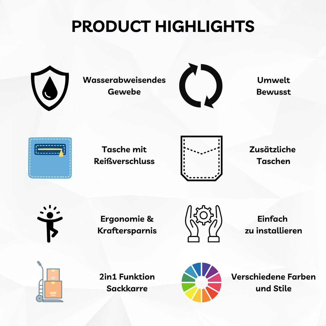 50Liter Aluminium Trolley Einkaufstrolley Klappbar, Shopping Trolley, Wasserabweisender Einkaufswage