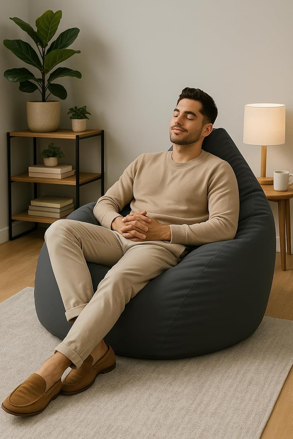 PATCH HOME Patchhome Sitzsack Tropfenform mit Reissverschluss Nachfüllbar - für In &amp; Outdoor - mit S