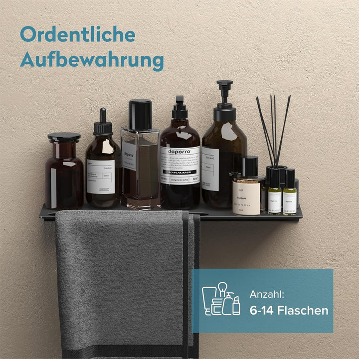 doporro Duschablage ohne Bohren 40 cm, Duschregal selbstklebend aus Aluminium, Wandregal/Badregal mi