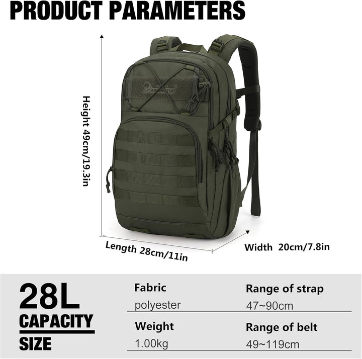 Mardingtop 28L/40L Militär Rucksack Wanderrucksäcke Trekkingrucksack Tactical Molle Rucksack für Cam