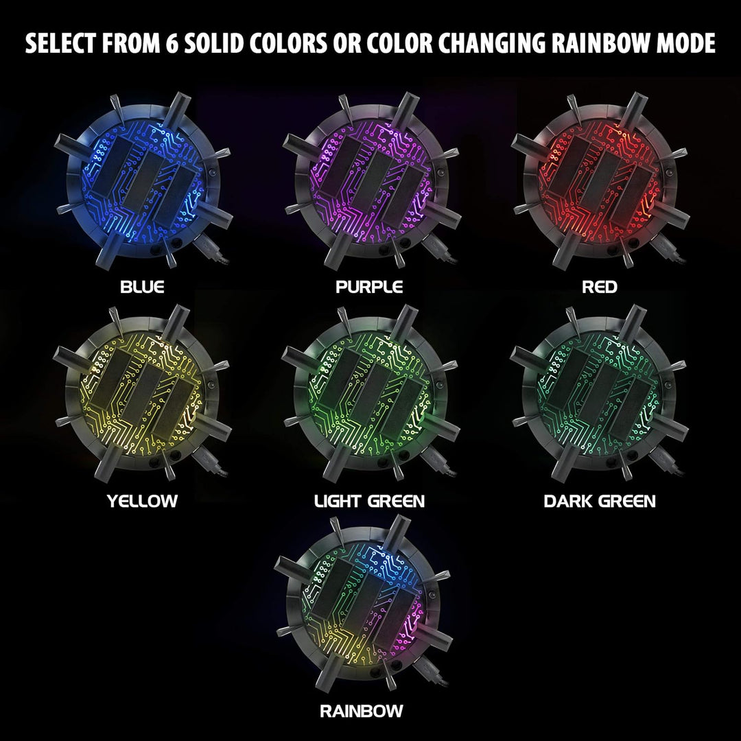 Enhance Profi Maus Bungee-Kabelhalter mit 4 Port USB-Hub & 7 LED-Leucht Modi - Kabelmanagement-Unter