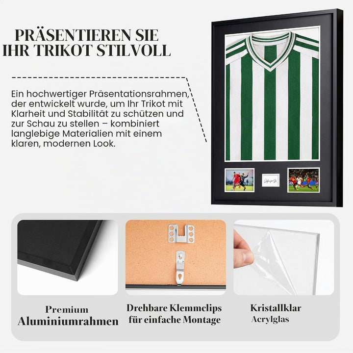 UXENI Objektrahmen Aluminium Bilderrahmen mit Transparentes Acryl,3D Rahmen tief für Objekte,Trikotr