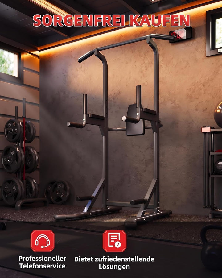 Garvee Power Tower Klimmzug- Und Dip-Station Für Heimfitness – 450 kg Belastbarkeit, Höhenverstellba