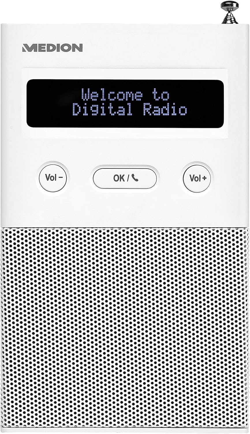 MEDION P65715 DAB+ Steckdosenradio mit Bluetooth, 20 Watt, 30 Senderspeicher, DAB+/PLL UKW, Schlumme