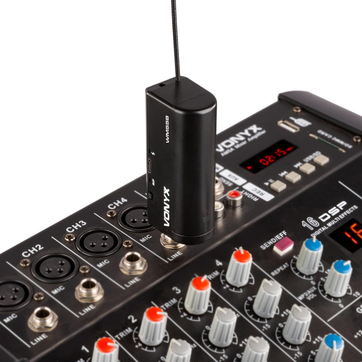 Vonyx WM55B Funkmikrofon Set, Headset Mikrofon und Lavalier Mikrofon Kabellos mit Plug-in-Empfänger,