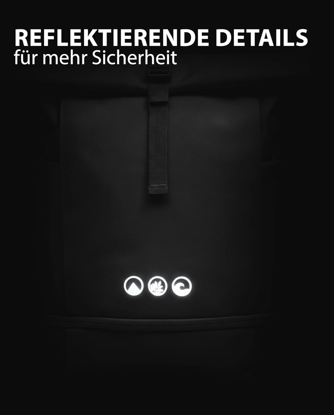 SONS OF ALOHA Roll-Top Rucksack Damen &amp; Herren - NALU Reflektierend gross - Rolltop mit Laptopfach 1