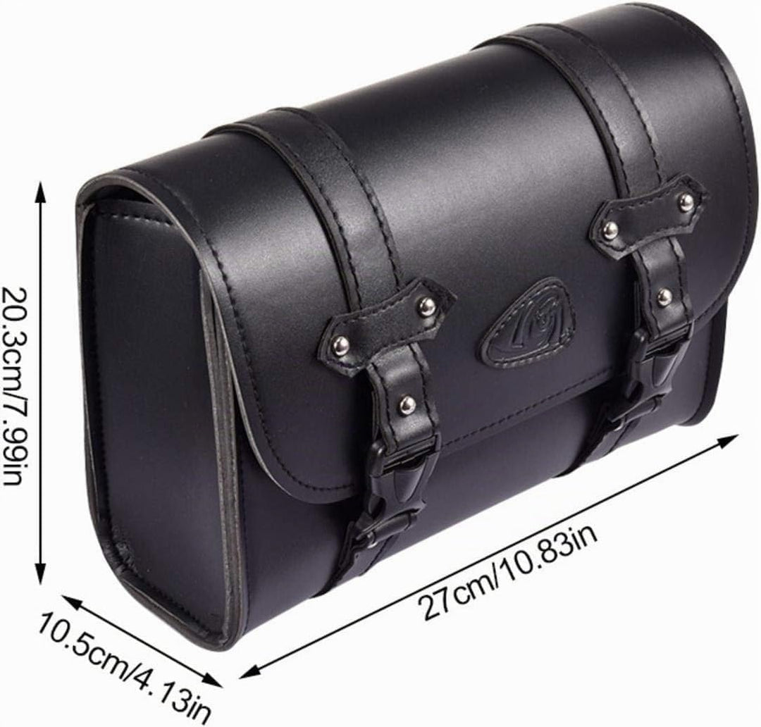 josietomy Motorrad Satteltasche aus Leder, Abnehmba wasserdichte Schwarz Universal Motorrad Seitenta