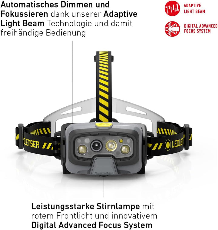 Ledlenser HF8R Work Stirnlampe Led wiederaufladbar | LED Kopflampe 1600 Lumen | Adventure Headlights