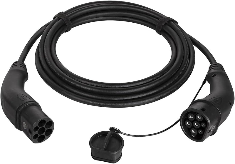 Harting EVC0105 - E-Auto-Ladekabel Typ 2, 3-phasig, 20 A, 11 kW, 5 m/ZERTIFIZIERTES KABEL, Schwarz 1