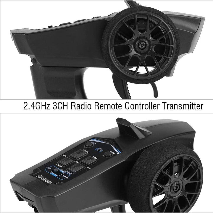 Dilwe RC Sender, 2.4GHZ 3-Kanal-Funkfernsteuerungssender und -empfänger für RC Auto und Boot (91803G