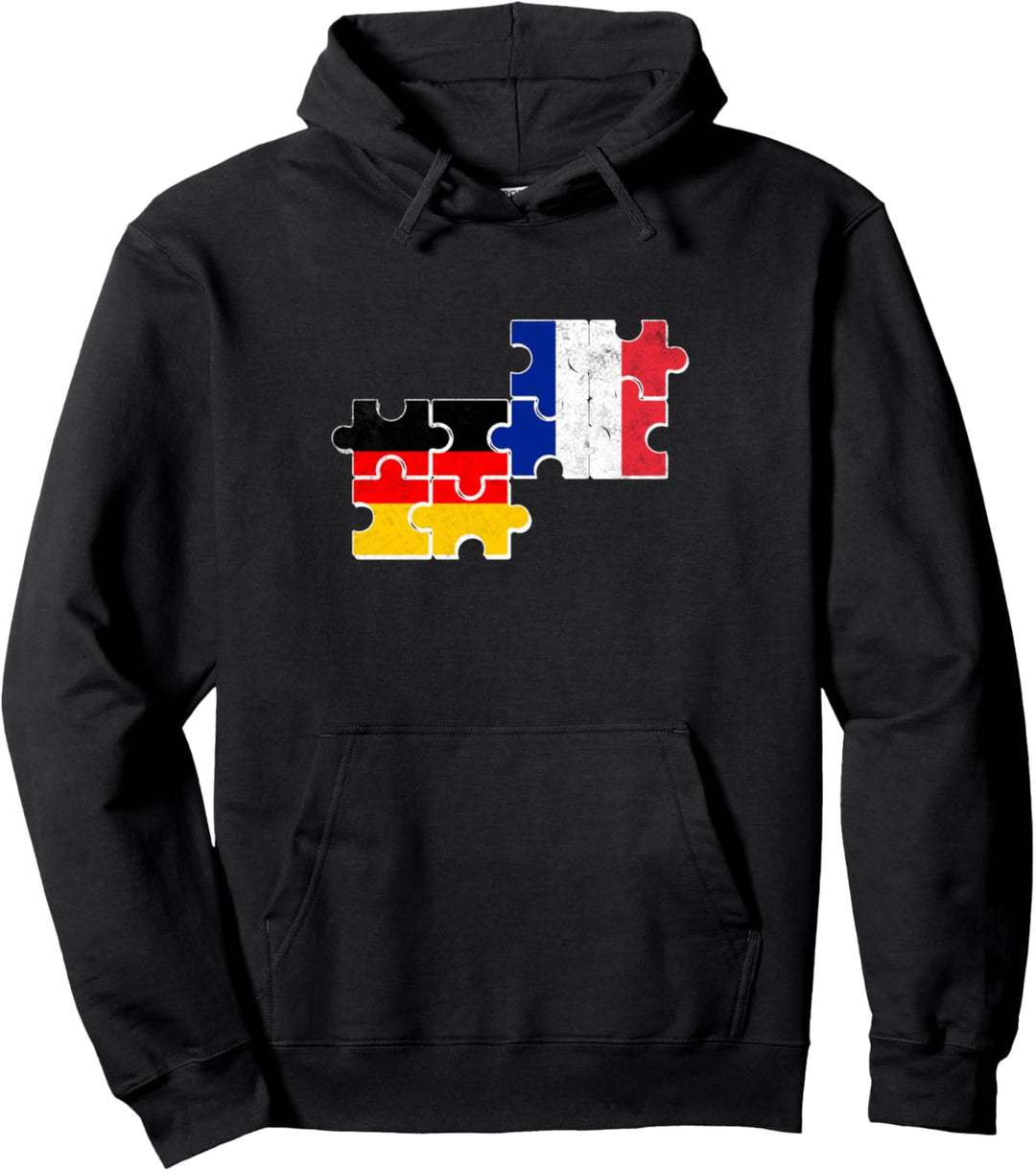 Frankreich Deutschland Vintage Flagge Deutsch Franzose Pullover Hoodie