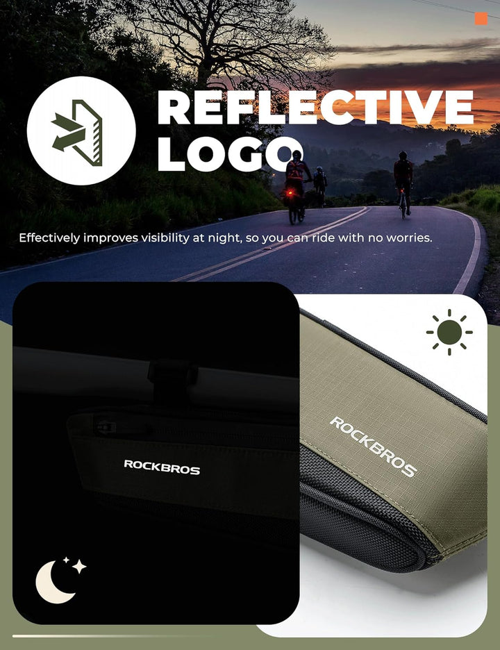 ROCKBROS Fahrradtasche Reflektierende Rahmentasche Werkzeugtasche Fahrradzubehör Grosse Kapazität vo