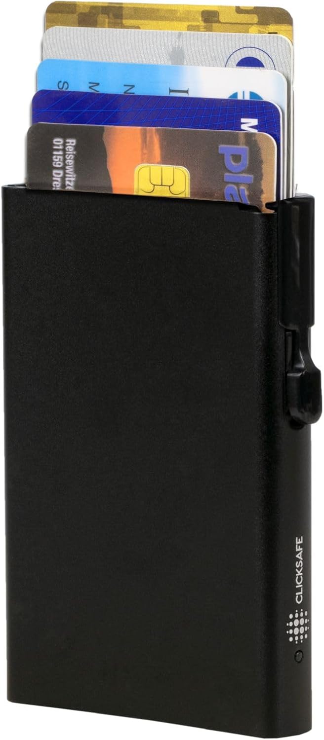 ClickSafe® Kreditkartenetui mit Münzfach und Geldscheinfach aus 10,0 x 6,5 x 2,5 cm Blau, 10,0 x 6,5