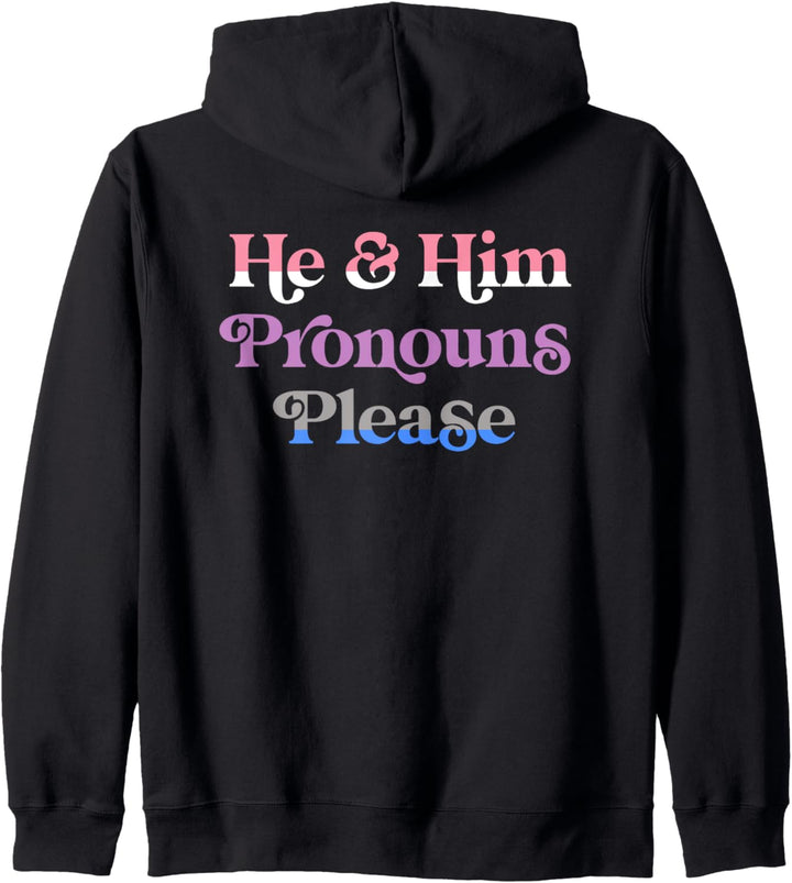 He & Him Pronouns Please Genderfluid LGBTQIA Pride Flag Kapuzenjacke