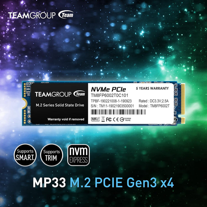 Team Group MP33 2TB PCIE GEN3 X4 NVME M.2 SSD 1800/1500 MB/S One size Classic