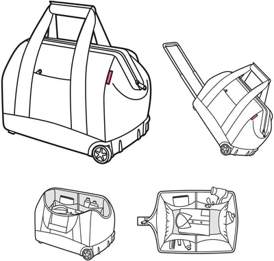 reisenthel allrounder Trolley frame dots white – Vielseitige Arzttasche auf Rollen für Reisen, Arbei