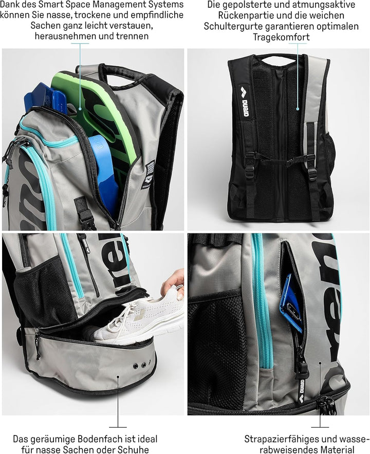 ARENA Unisex Fastpack 3.0 Rucksack (1er Pack) 40 L Navy-neon_yellow, 40 L Navy-neon_yellow