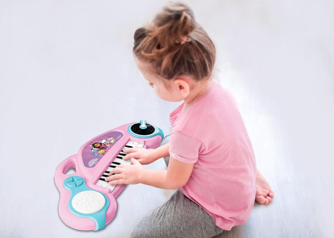 Lexibook, Gabby's Dollhouse, Elektronisches Klavier für Kinder mit Lichteffekten, Mikrofon, Schlagze