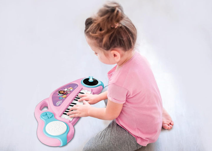 Lexibook, Gabby's Dollhouse, Elektronisches Klavier für Kinder mit Lichteffekten, Mikrofon, Schlagze