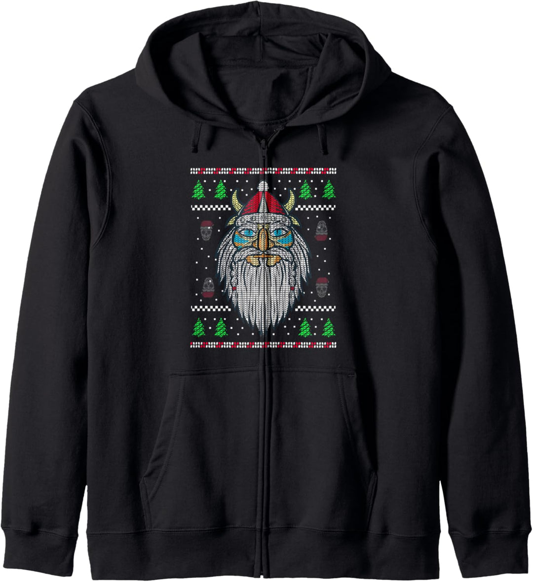 Weihnachten Winter Festliches Muster Advent Wikinger Kapuzenjacke