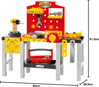 Ecoiffier Modulare Werkbank Spielzeug, Kunststoff, Rot/Grau, x-Large