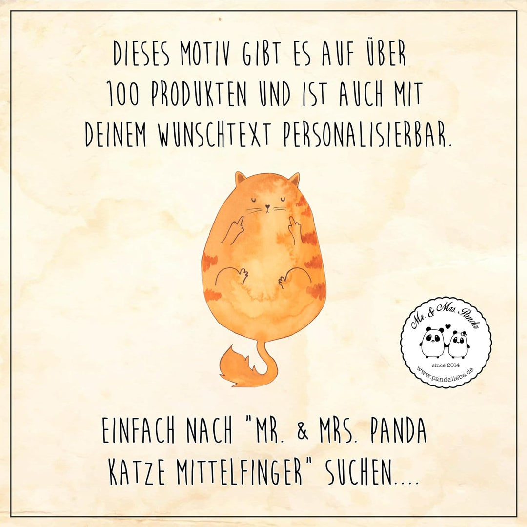 Mr. & Mrs. Panda Servierplatte Holz Katze Mittelfinger - Geschenk, Servier Tablett, kaffeetablett, D