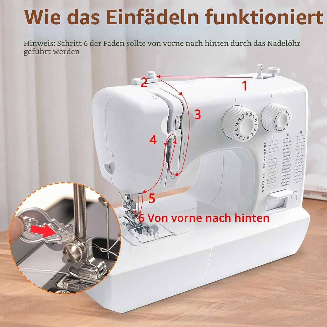 Nähmaschine für Anfänger, 45 Stichprogrammen Tragbare Elektrische nähmaschinen, Sewing Machine Overl
