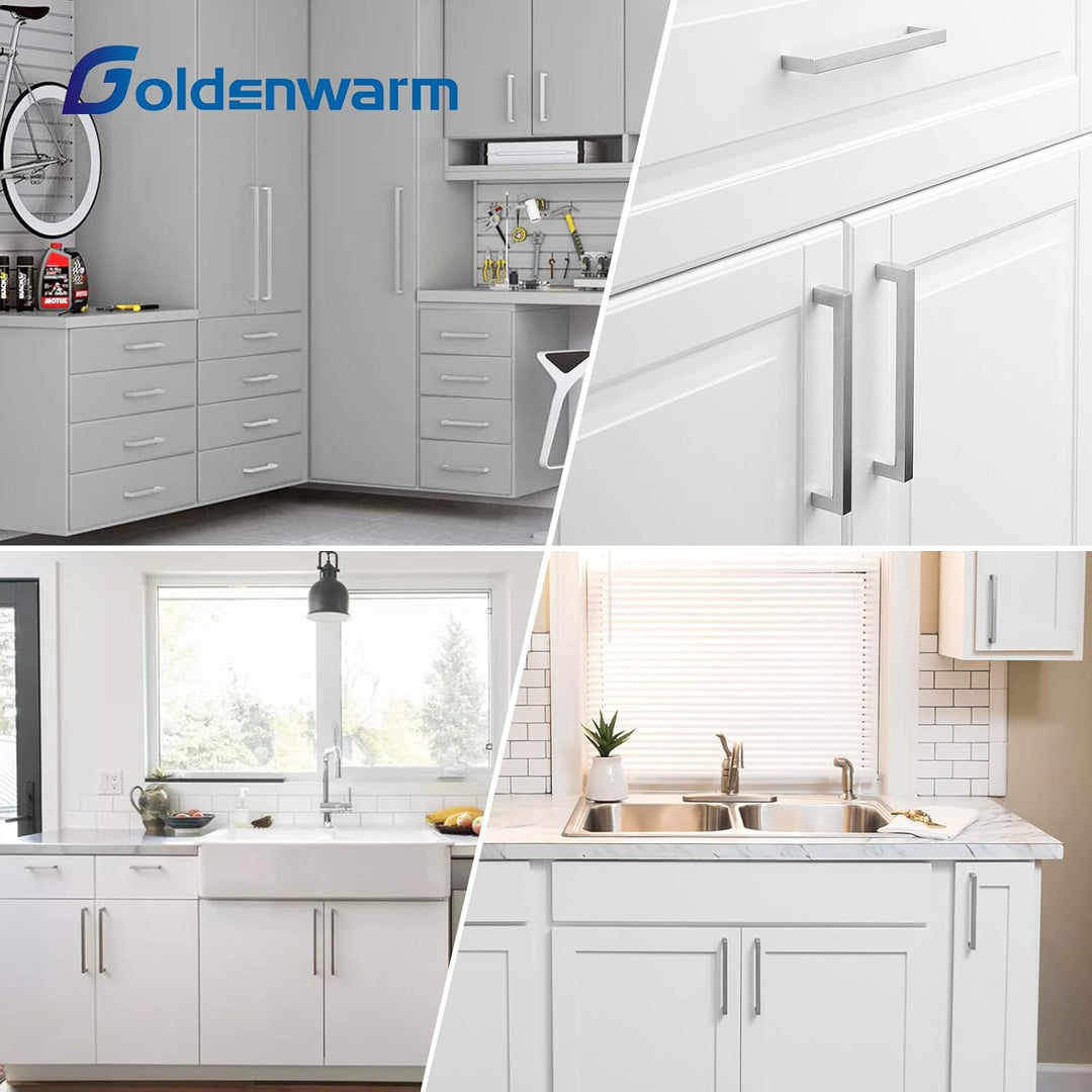 20x Goldenwarm® Möbelgriff Edelstahl Gebürstet Schrankgriffe Schubladengriffe Küchenschrank 128mm St