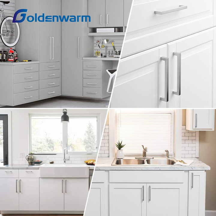 20x Goldenwarm® Möbelgriff Edelstahl Gebürstet Schrankgriffe Schubladengriffe Küchenschrank 128mm St