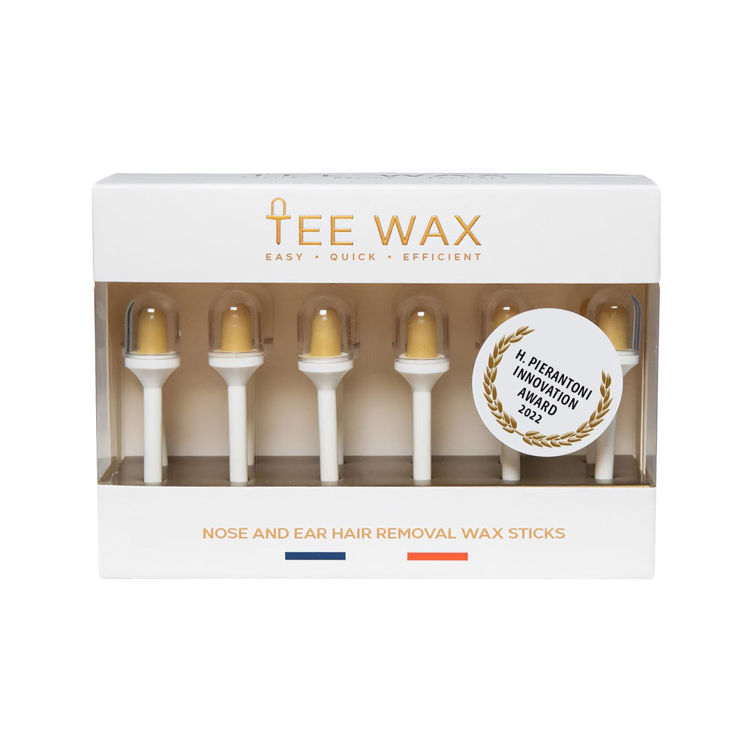 TEE WAX – 12 gebrauchsfertige Wachsstäbchen – Nasen- und Ohrenhaarentfernung – Schmerzfrei – 100% na
